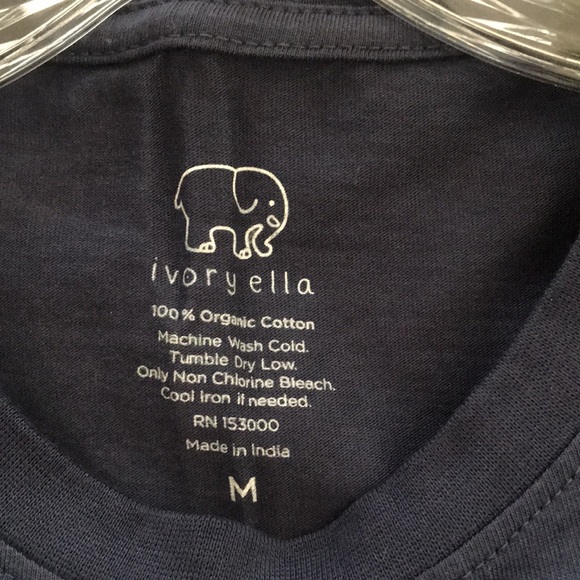 ivory ella Long Sleeve navy T-shirt Size M NWOT - Picture 5 of 5